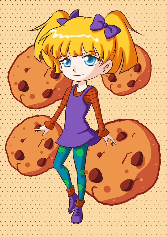 Angelica Pickles, blonde pigtails, blue eyes, SD Phone Wallpaper