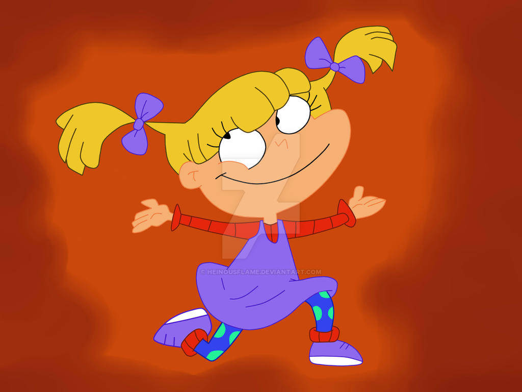 Angelica Pickles, blonde pigtails, purple bows, SD Desktop Wallpaper