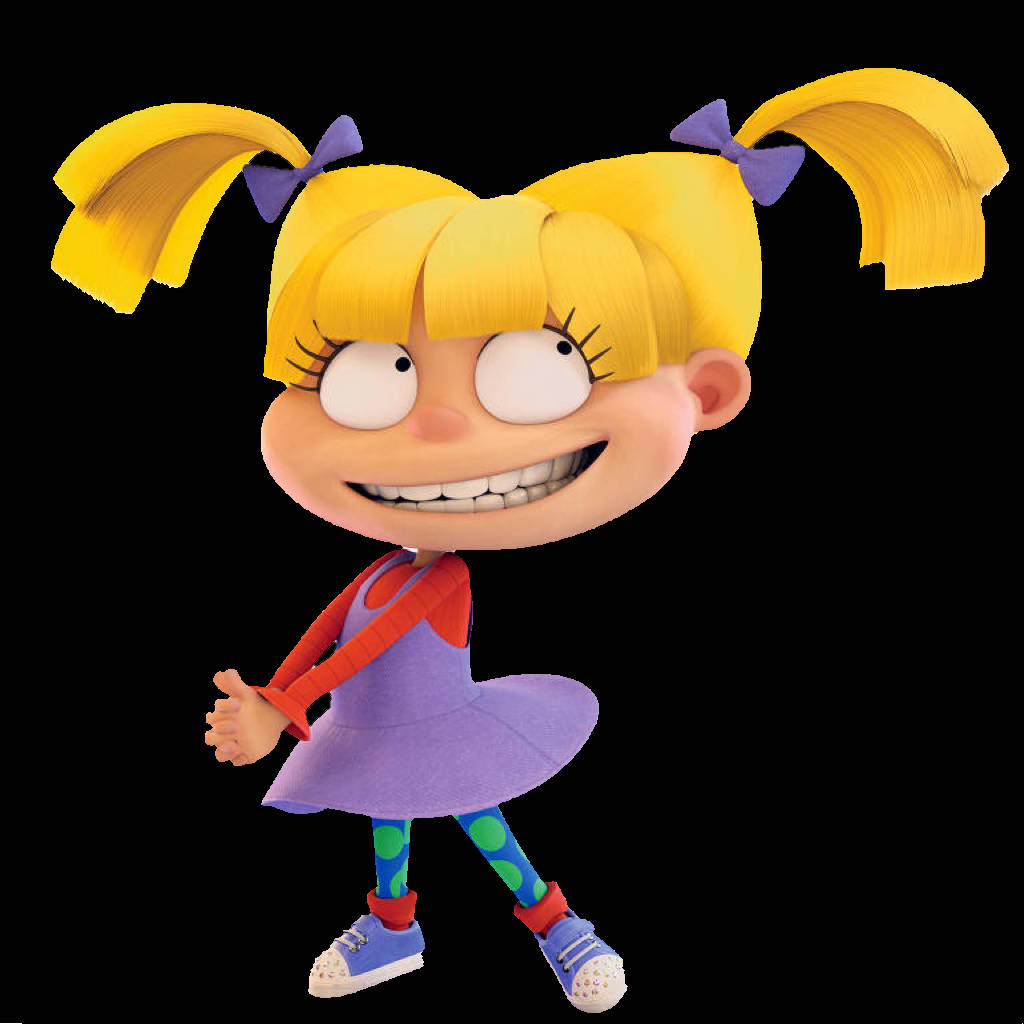 Angelica Pickles, blonde pigtails, purple bows, SD Desktop Wallpaper