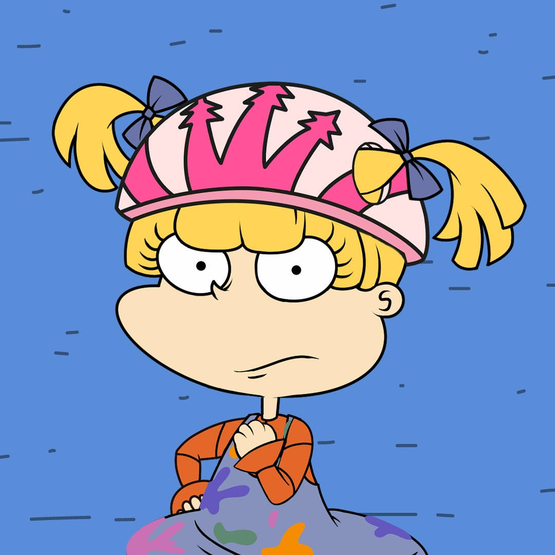 Angelica, blonde pigtails, pink crown hat, SD Desktop Wallpaper