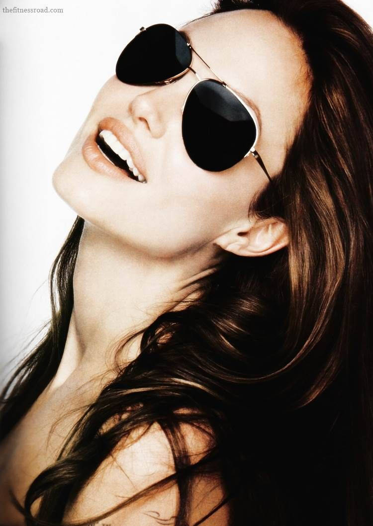 Angelina Jolie, aviator glasses, dark hair, SD Phone Wallpaper