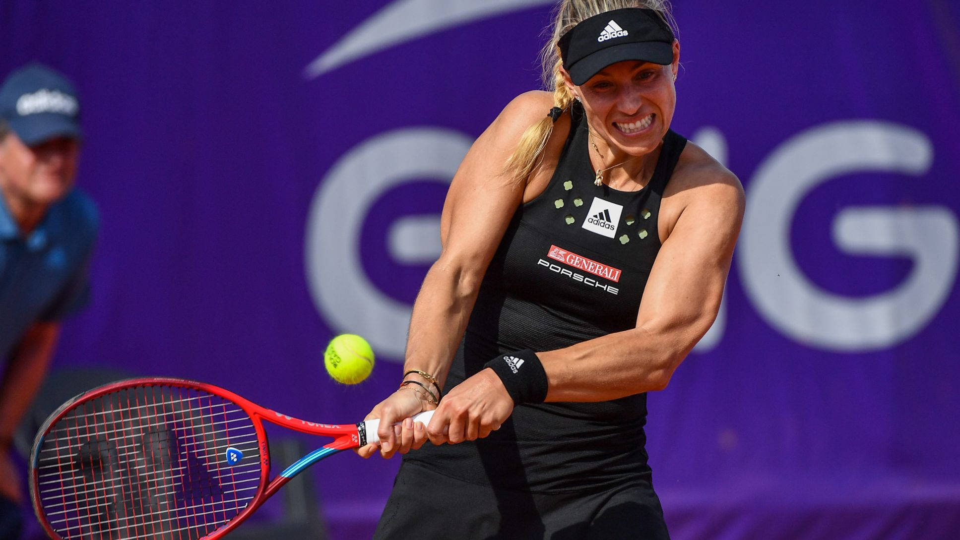 Angelique Kerber, black gear, red racket, Full HD Desktop Wallpaper
