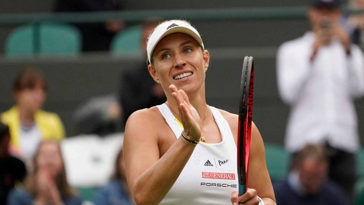 Angelique Kerber, grass court, racket, SD Desktop Wallpaper