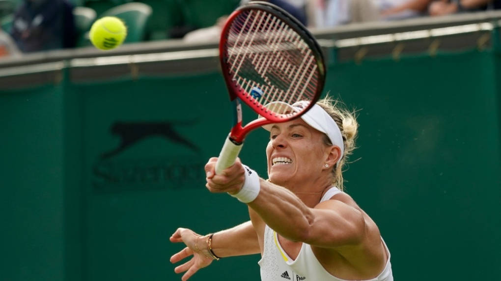 Angelique Kerber, white gear, red racket, SD Desktop Wallpaper