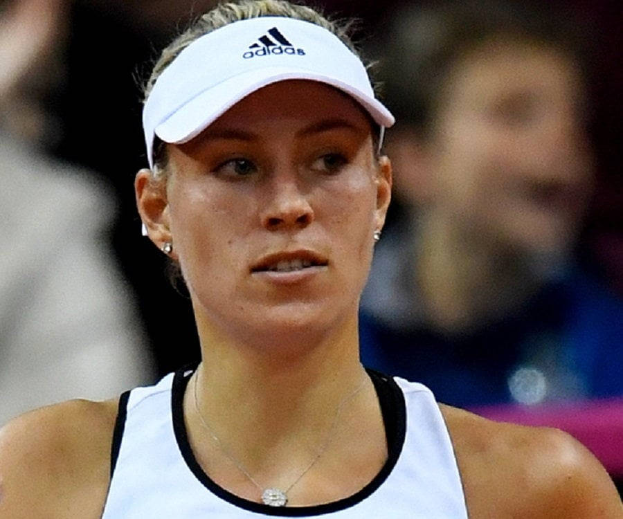 Angelique Kerber, white adidas visor, athletic top, SD Desktop Wallpaper