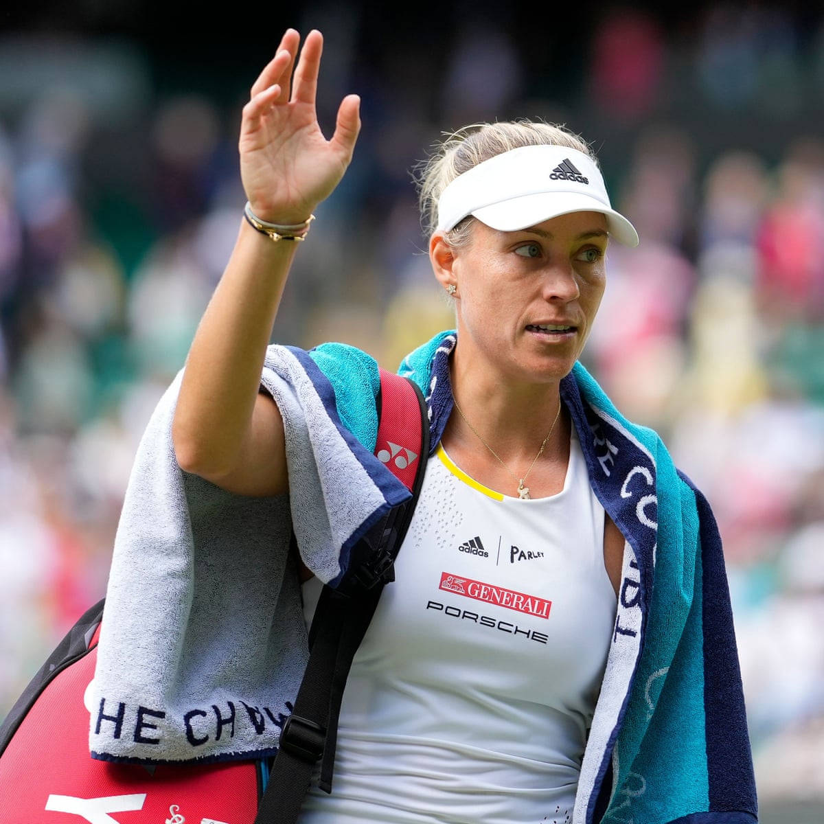 Angelique Kerber, tennis player, red bag, SD Desktop Wallpaper