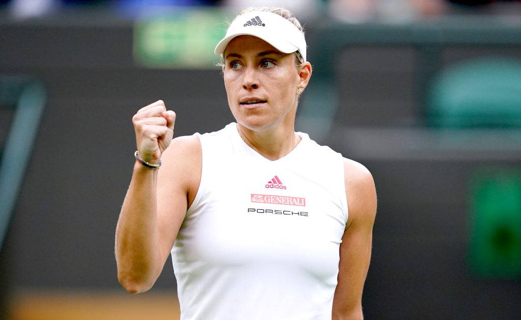 Angelique Kerber, fist closed, white gear, SD Desktop Wallpaper