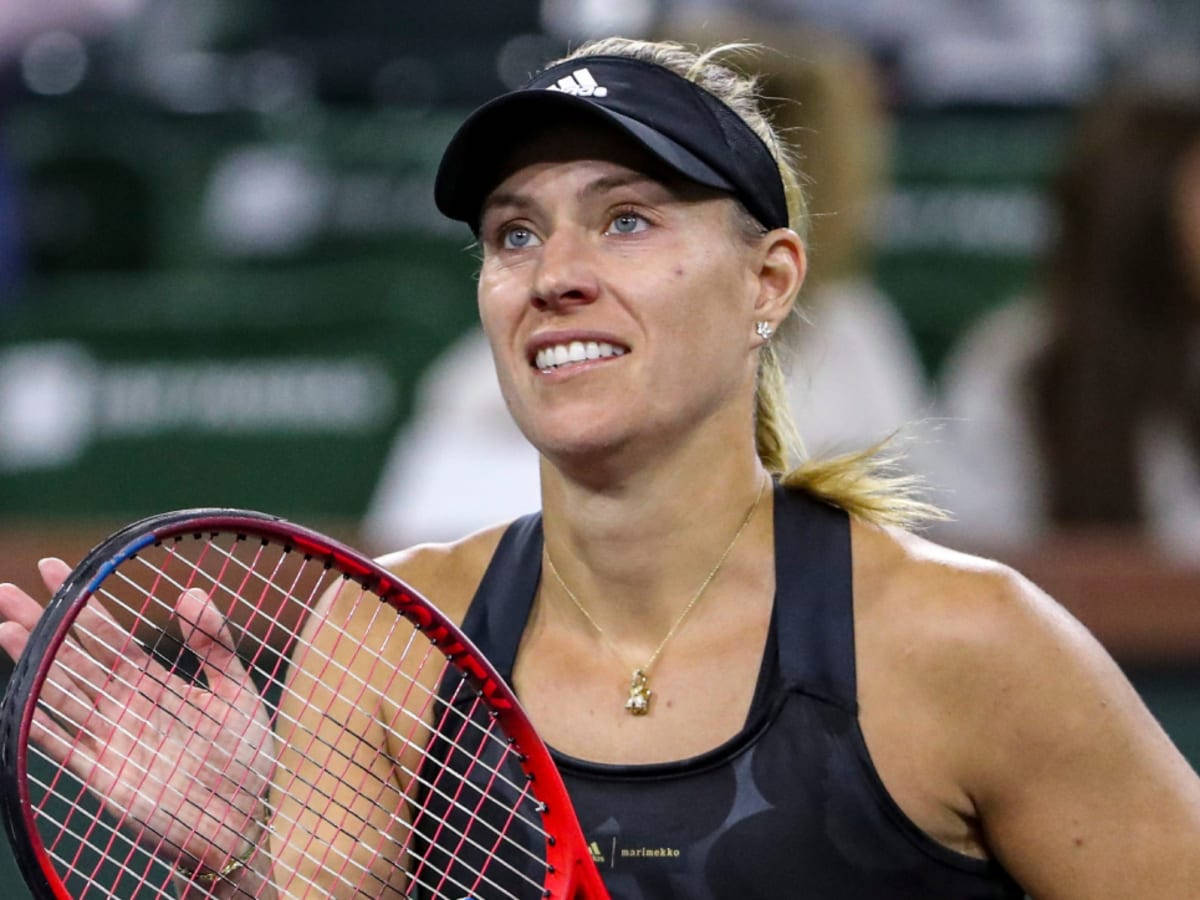 Angelique Kerber, black visor, tank top, SD Desktop Wallpaper