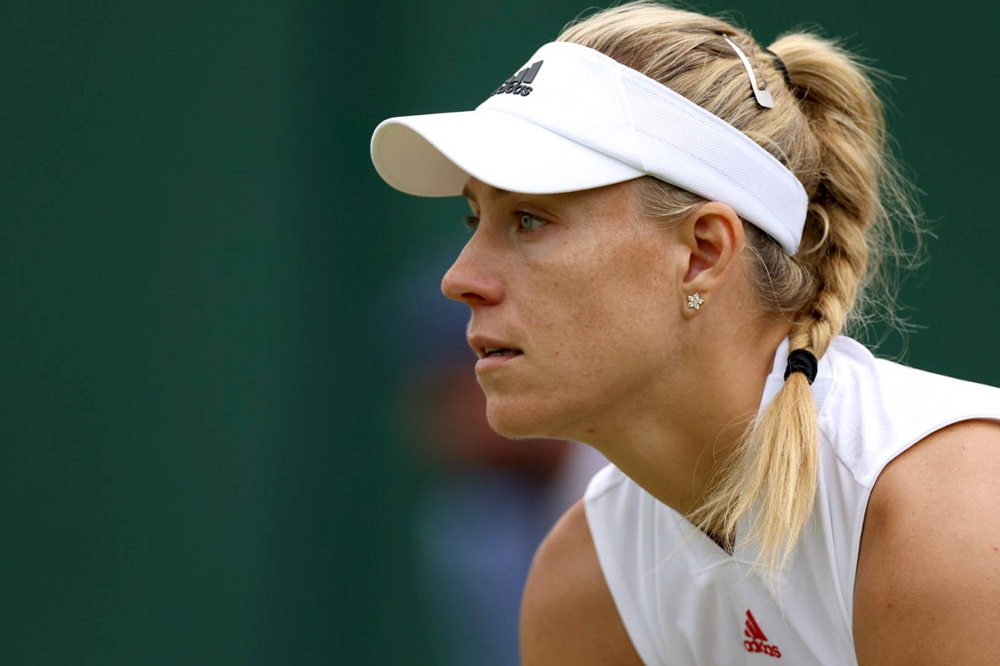 Angelique Kerber, white gear, braided blonde hair, HD Desktop Wallpaper