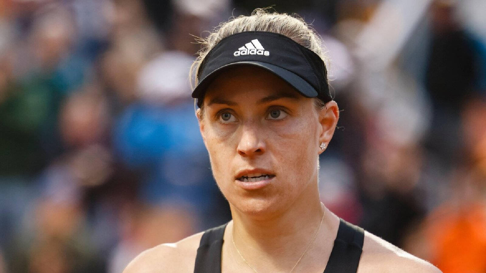 Angelique Kerber, black adidas visor, clay court, HD Desktop Wallpaper