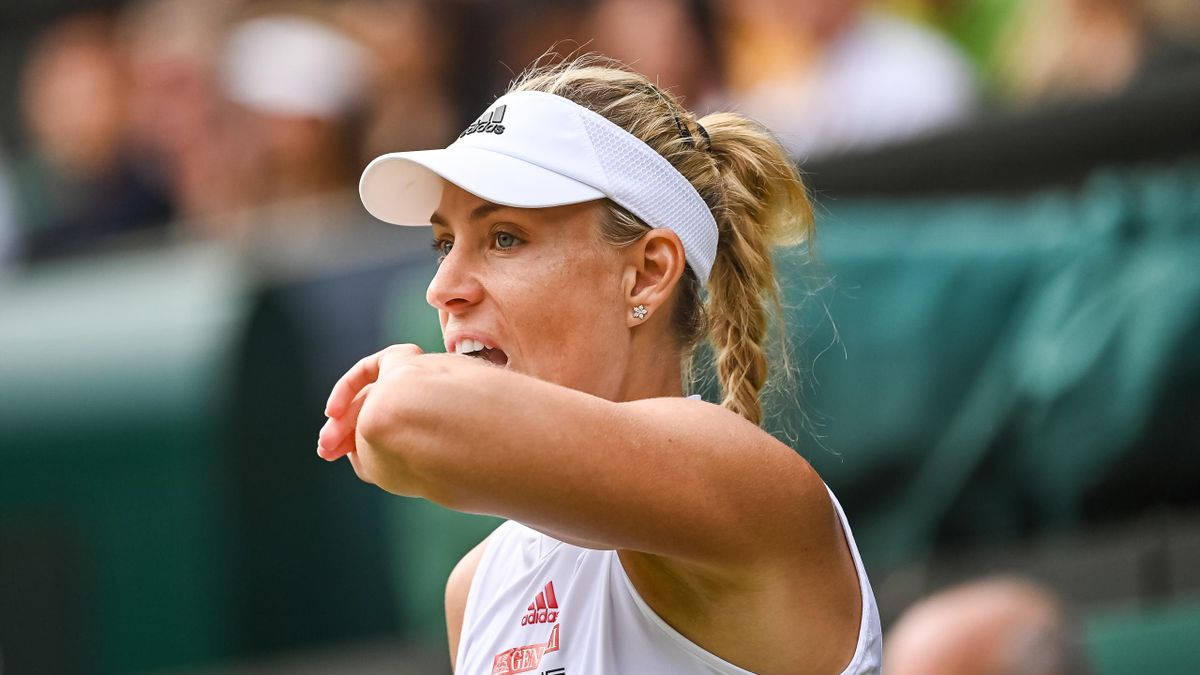 Angelique Kerber, white gear, grassy court, SD Desktop Wallpaper