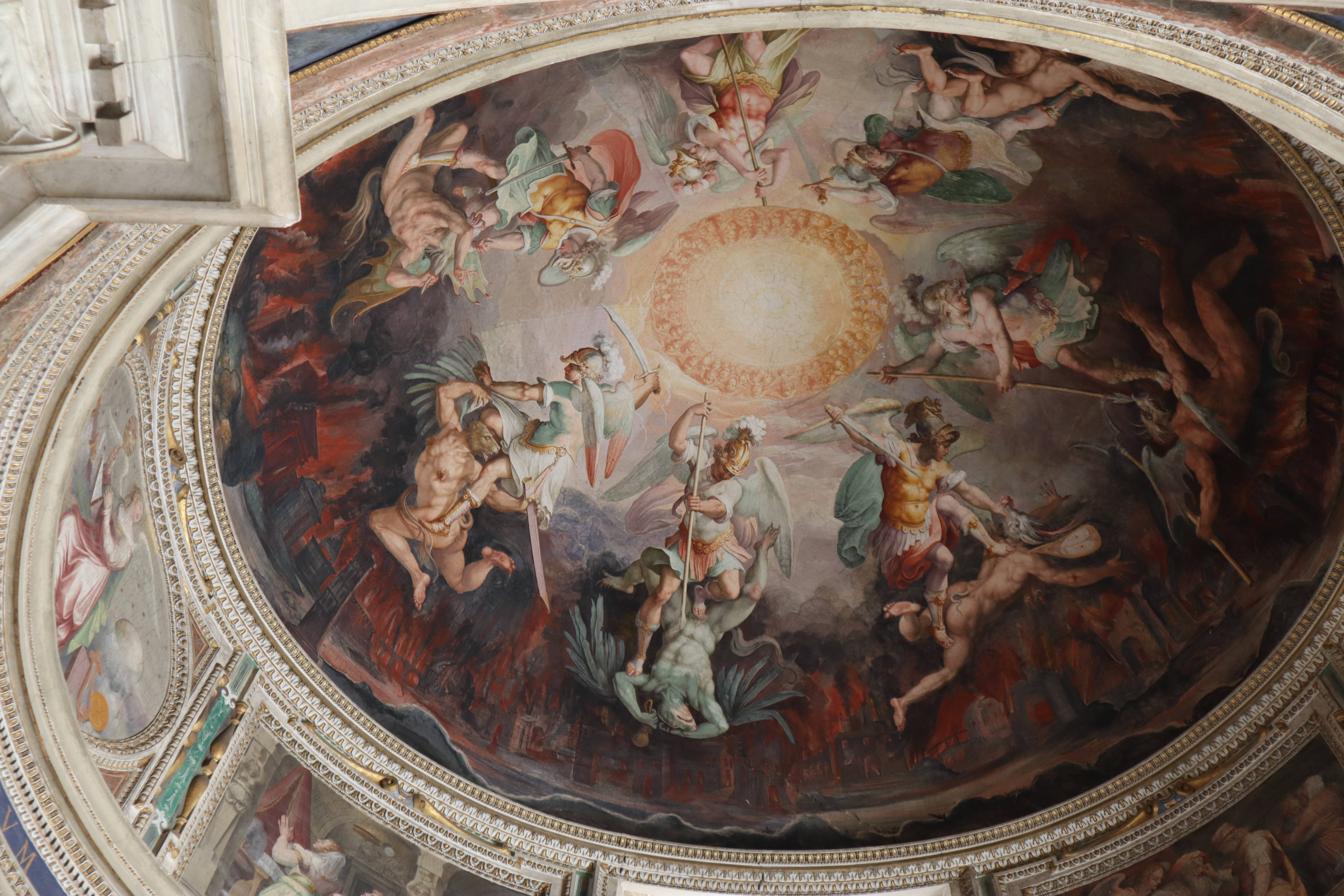 Angels In Heaven, church dome, baroque fresco, 5K Desktop Wallpaper