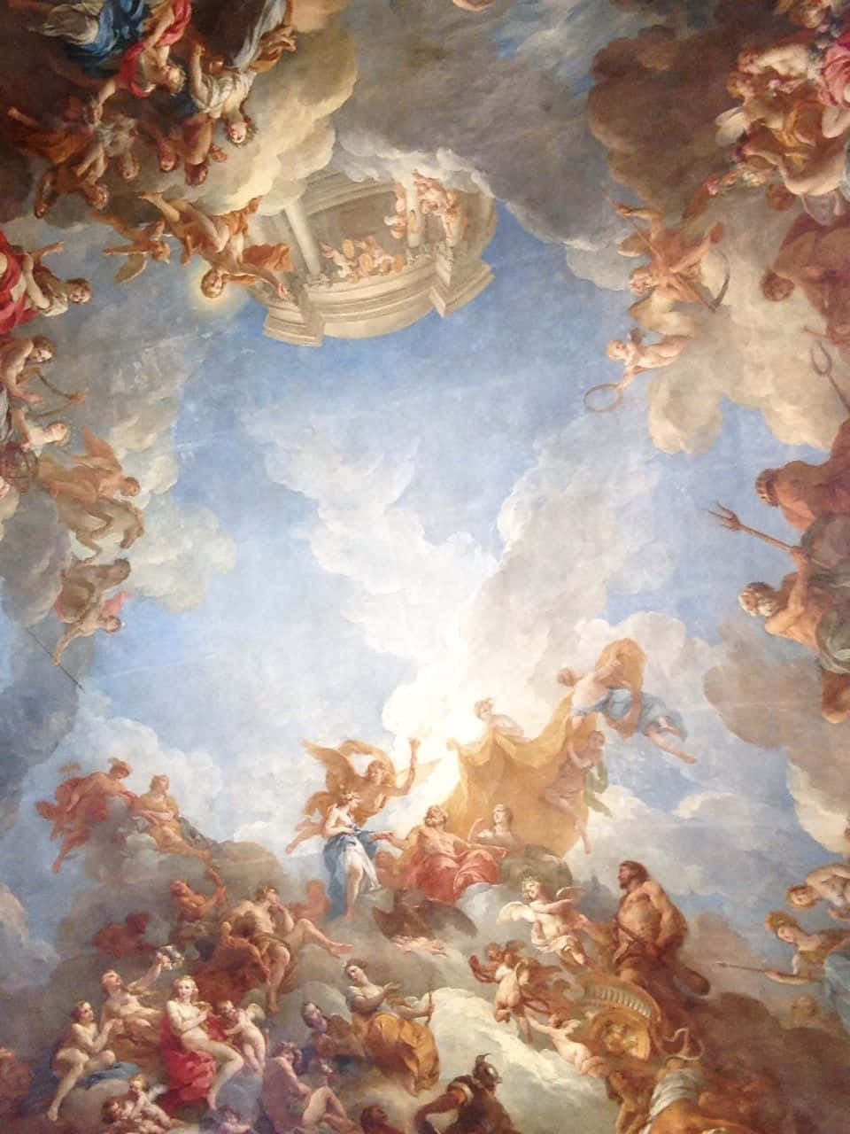 renaissance aesthetic, baroque fresco, angels, HD Phone Wallpaper