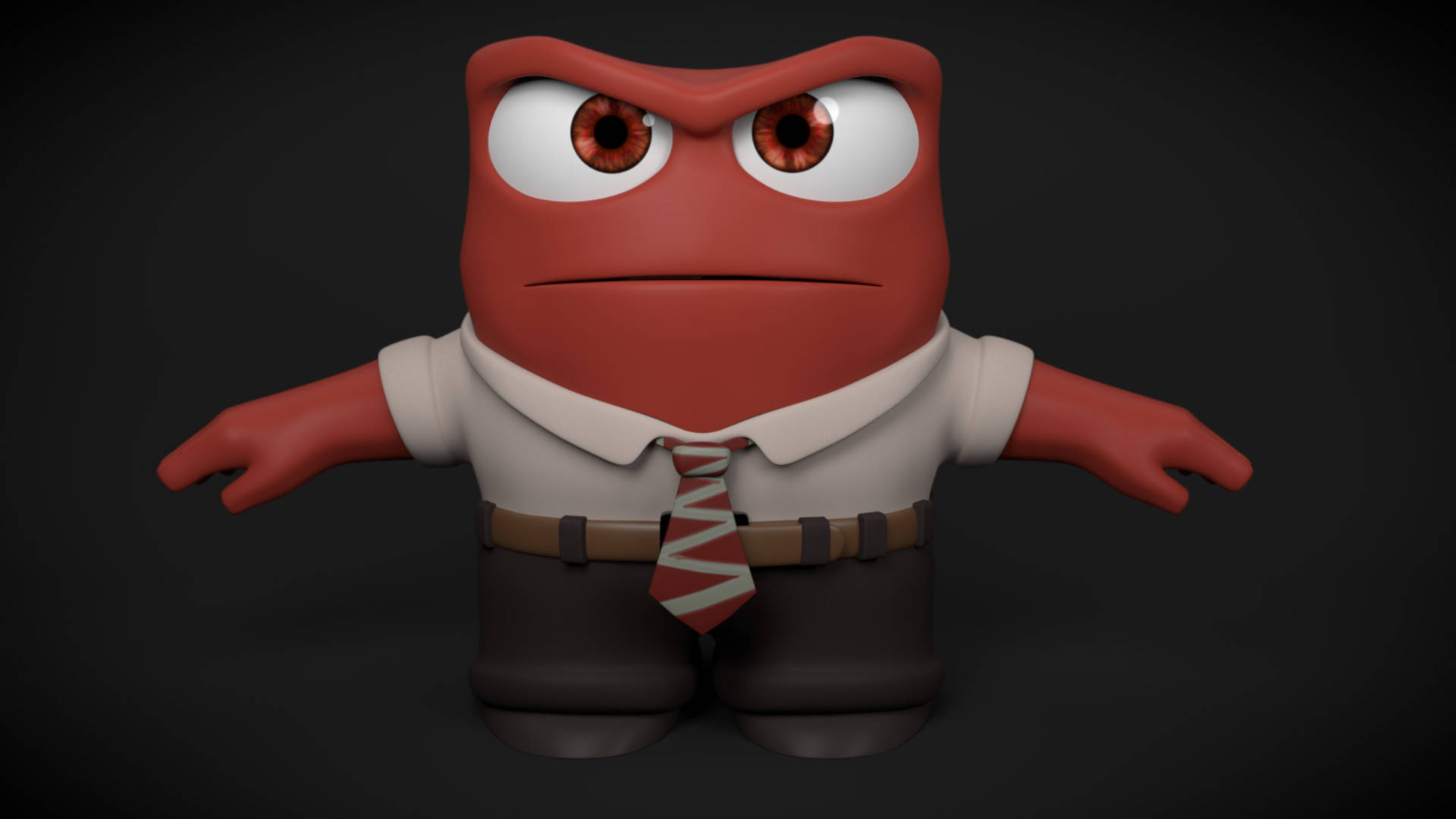 Anger Inside Out, red, 3d-rendered, Full HD Desktop Wallpaper