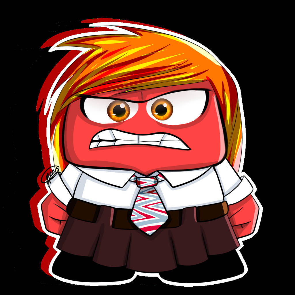 Anger Inside Out, red character, fiery orange hair, SD Desktop Wallpaper