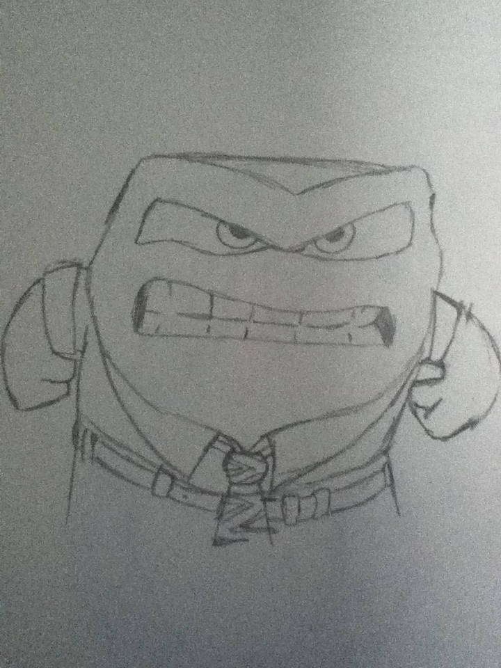 Anger Inside Out, pencil sketch, angry cartoon character, SD Phone Wallpaper
