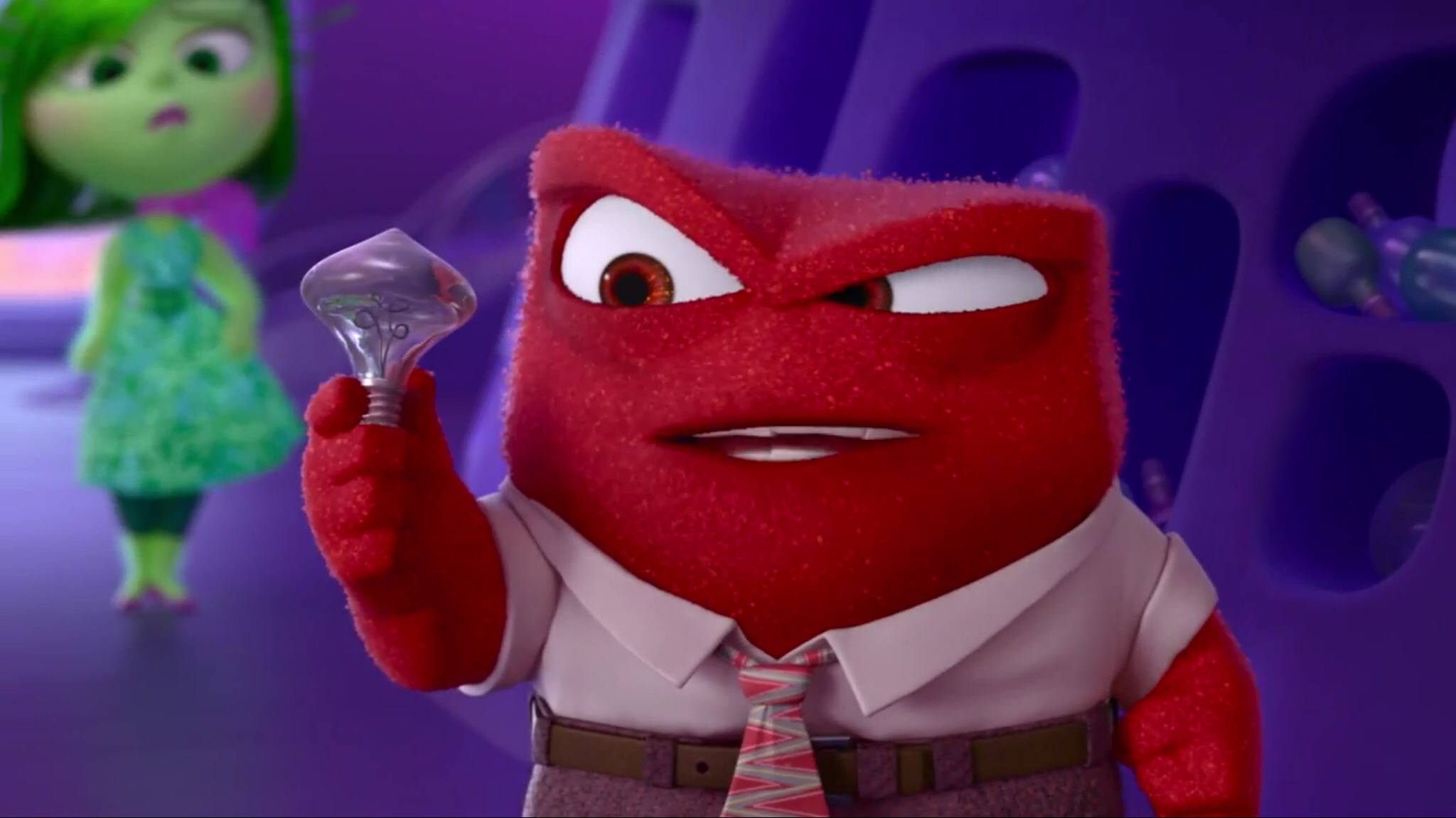 Anger Inside Out, red furry animated character, shirt and tie, Full HD Desktop Wallpaper