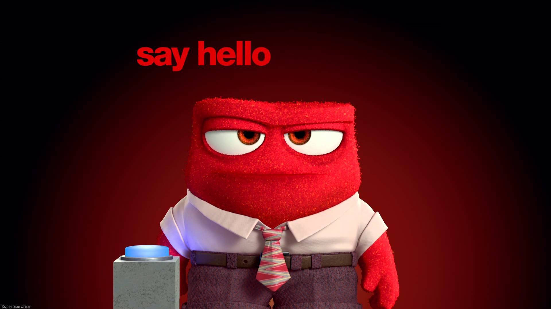 Anger Inside Out Calm, red furry animated character, angry eyes, Full HD Desktop Wallpaper