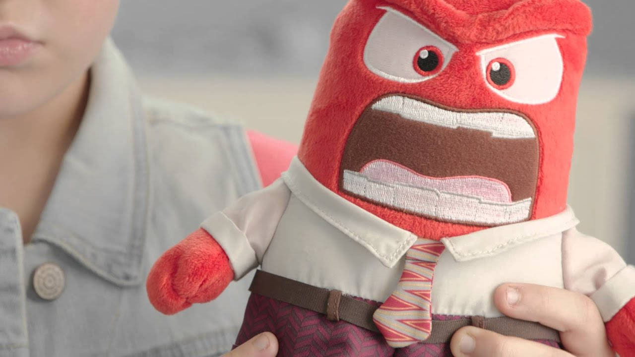 Anger Inside Out, red plush toy, angry face, HD Desktop Wallpaper
