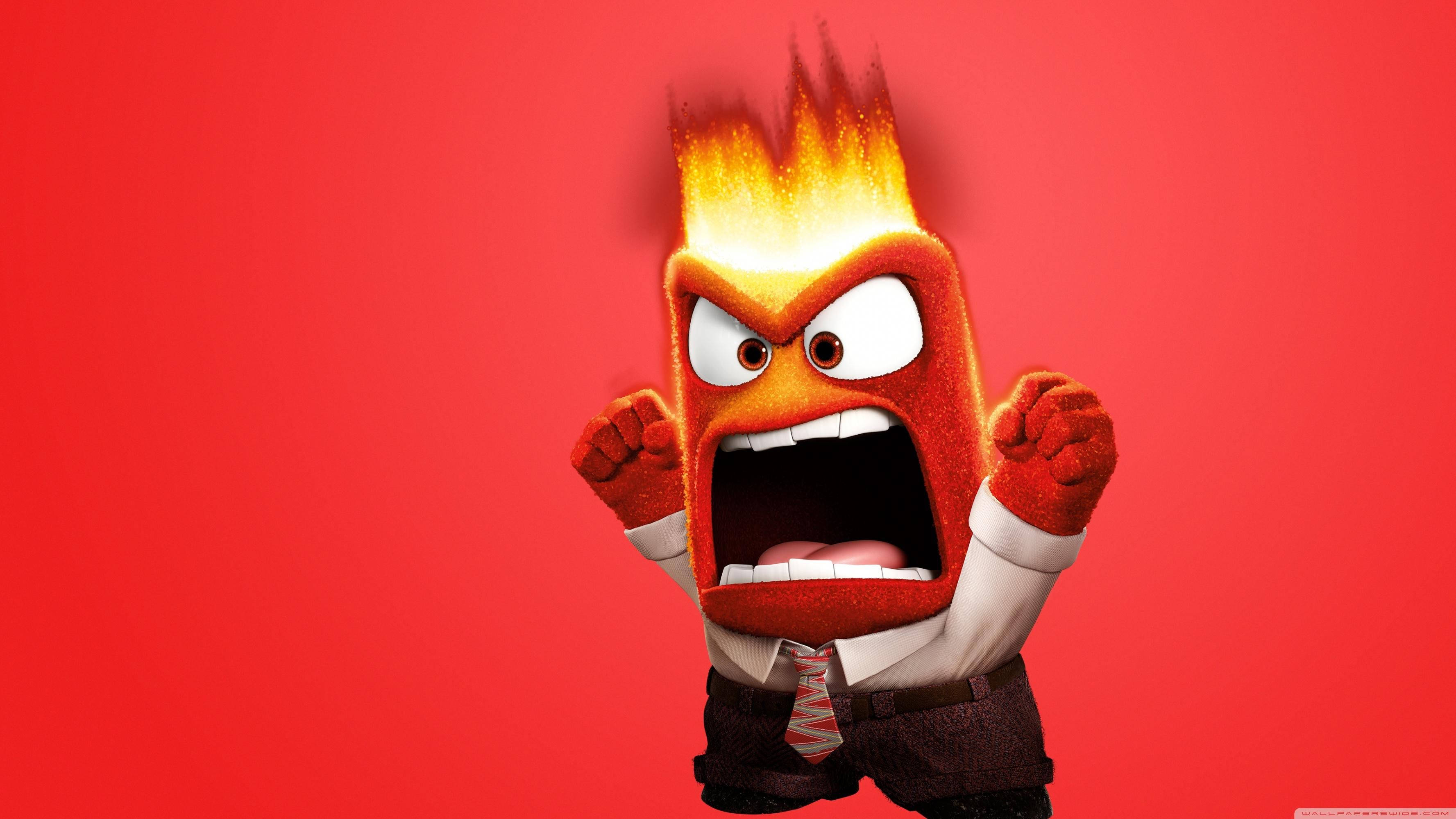 red anger inside out, Anger takes the inside wheel, fiery hair, 2K Desktop Wallpaper