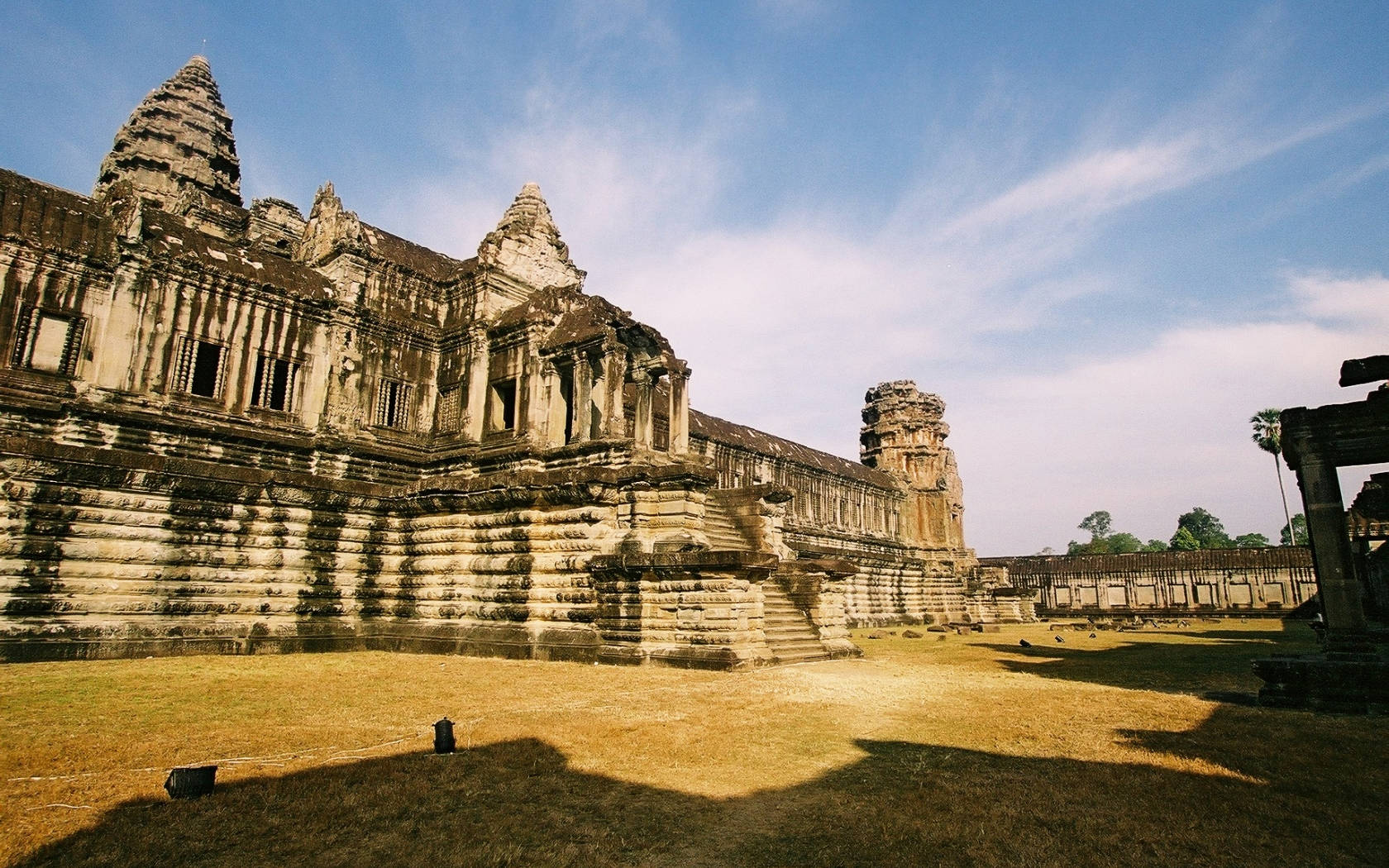 Angkor Wat, ruins in Cambodia, blue sky, HD Desktop Wallpaper