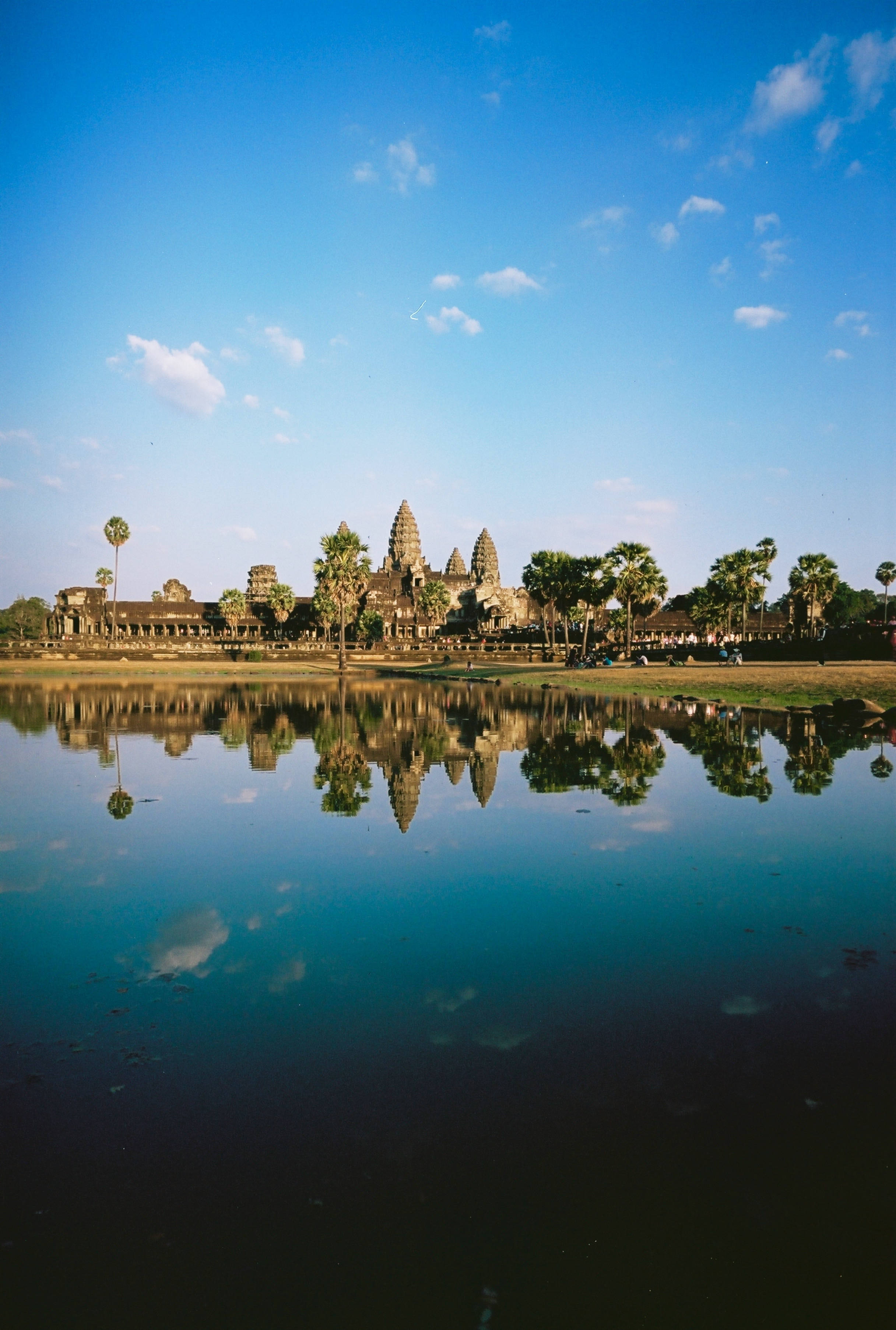 Angkor Wat, blue water, calm waters, 2K Phone Wallpaper