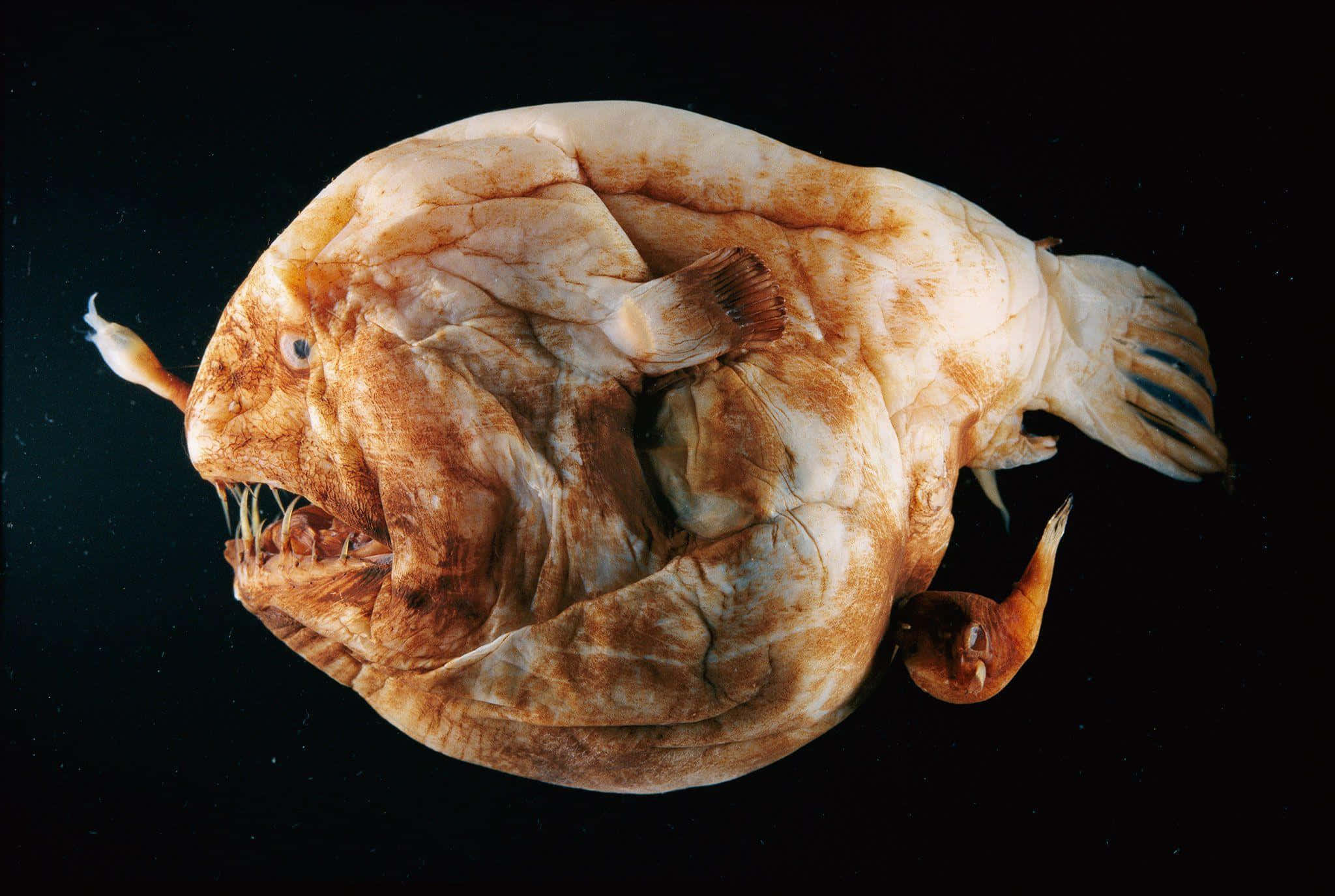 deep sea anglerfish, bloated body, sharp teeth, Full HD Desktop Wallpaper