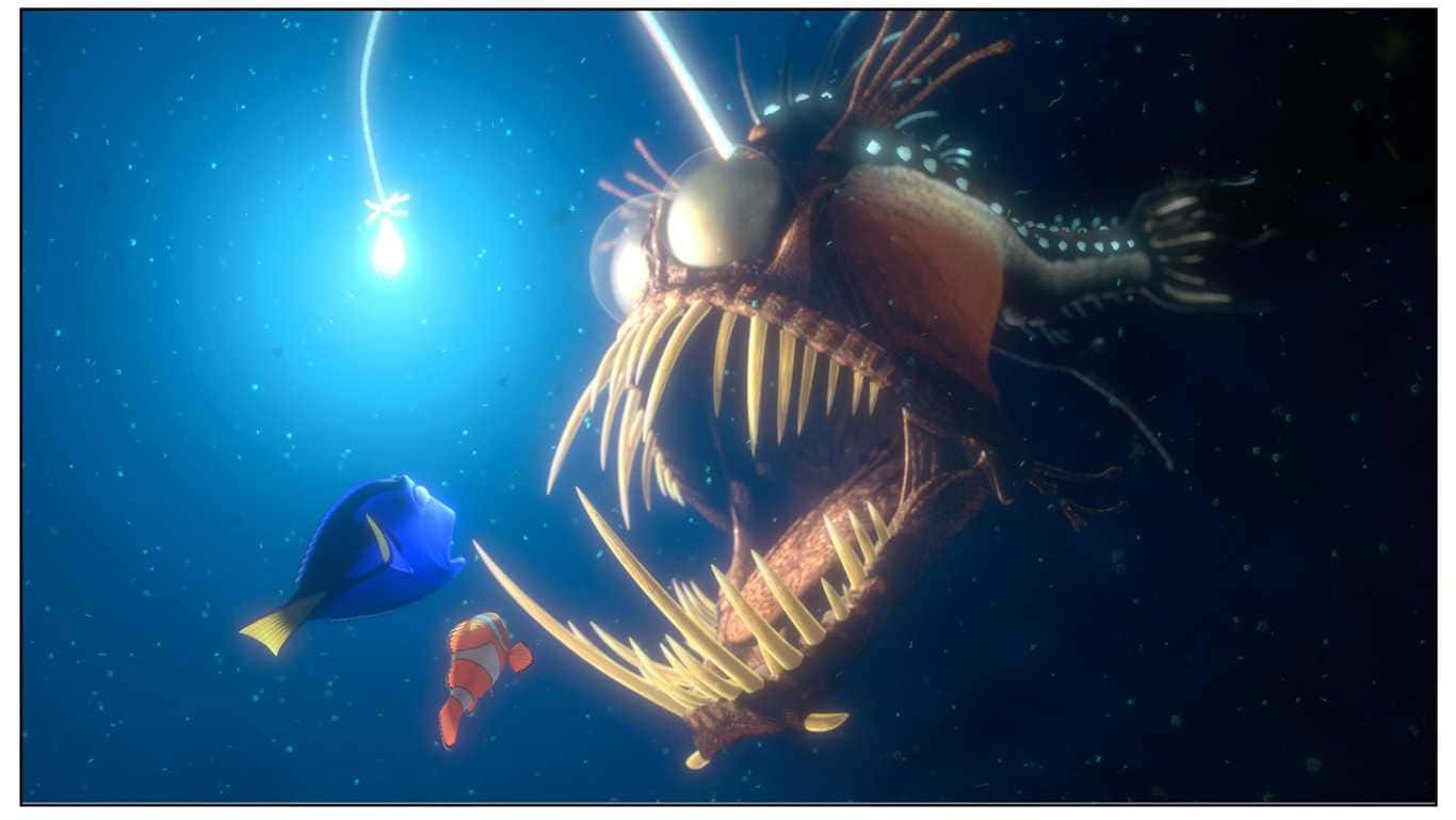 anglerfish, glowing anglerfish, sharp teeth, HD Desktop Wallpaper