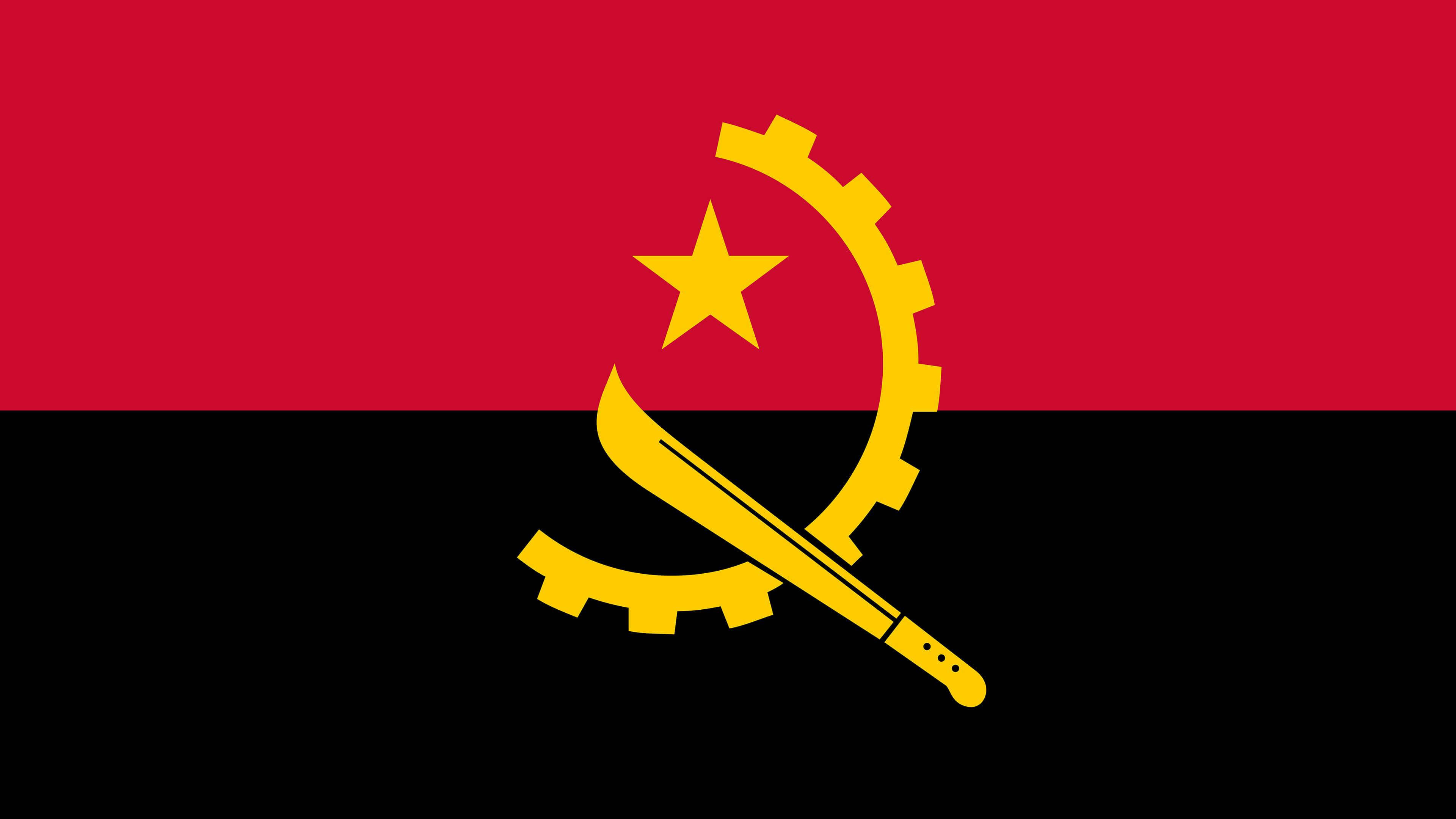 Flag Of Angola, Angola, red and black horizontal stripes, 4K Desktop Wallpaper