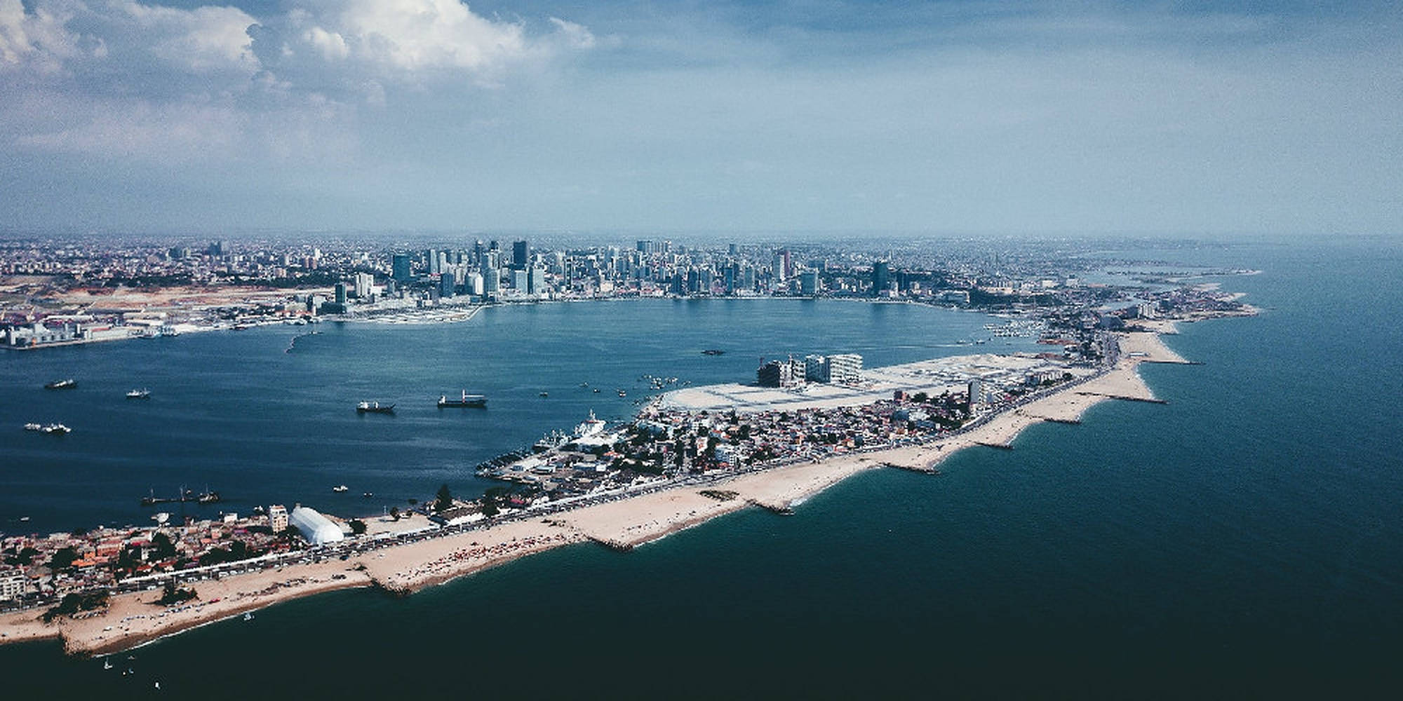 Angola, Aerial View, coastal city, Full HD Desktop Wallpaper