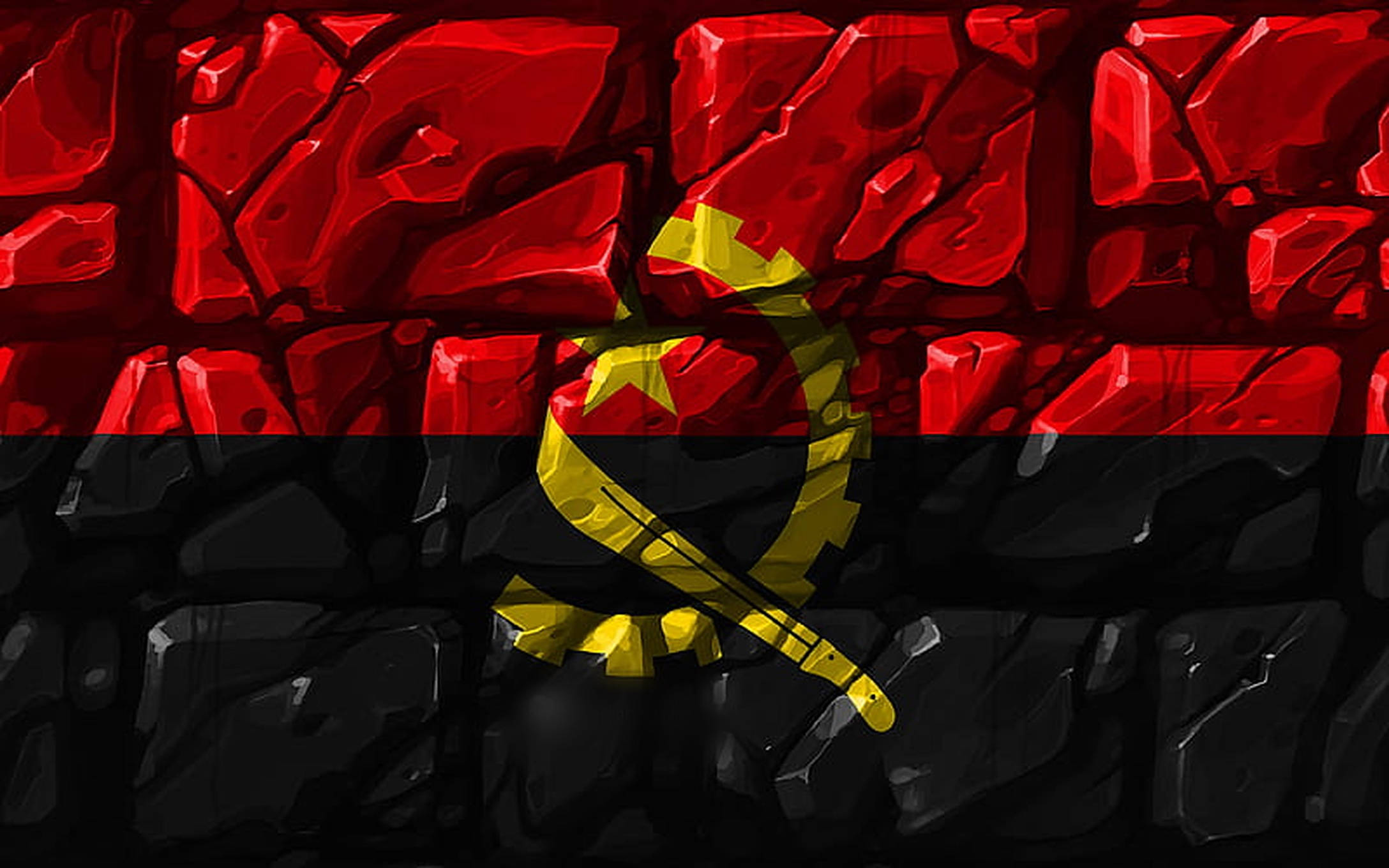 Angola, national flag, red, Full HD Desktop Wallpaper