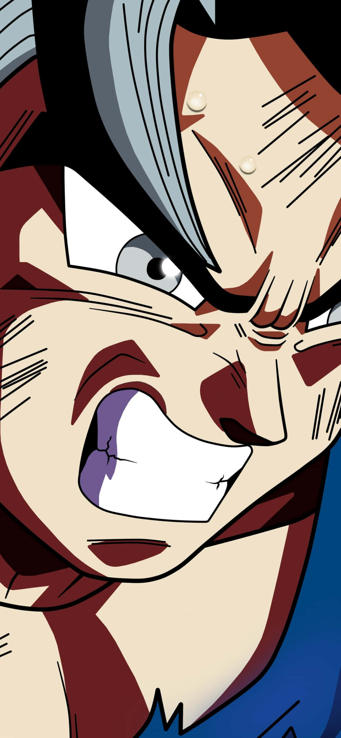 Angry Goku, silver hair, intense eyes, Full HD Phone Wallpaper