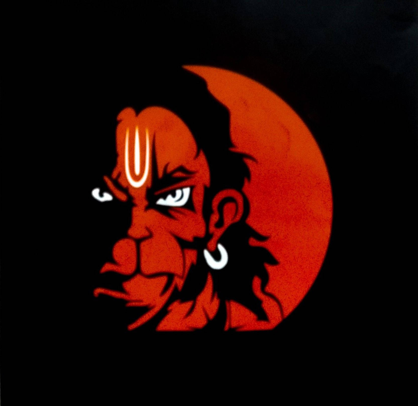 Angry Hanuman, white earring, red-faced deity, HD Desktop Wallpaper