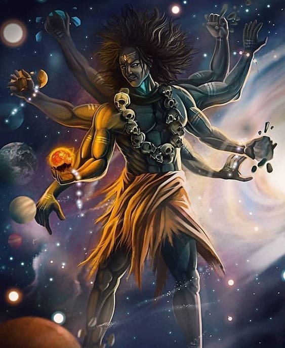 Angry Shiva, galaxy, cosmic deity, SD Phone Wallpaper