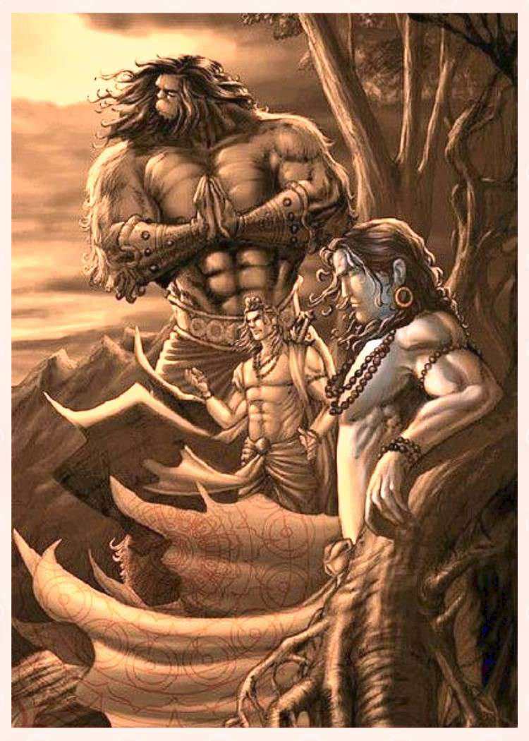 Angry Shiva, Tree Body, mystical forest, SD Phone Wallpaper