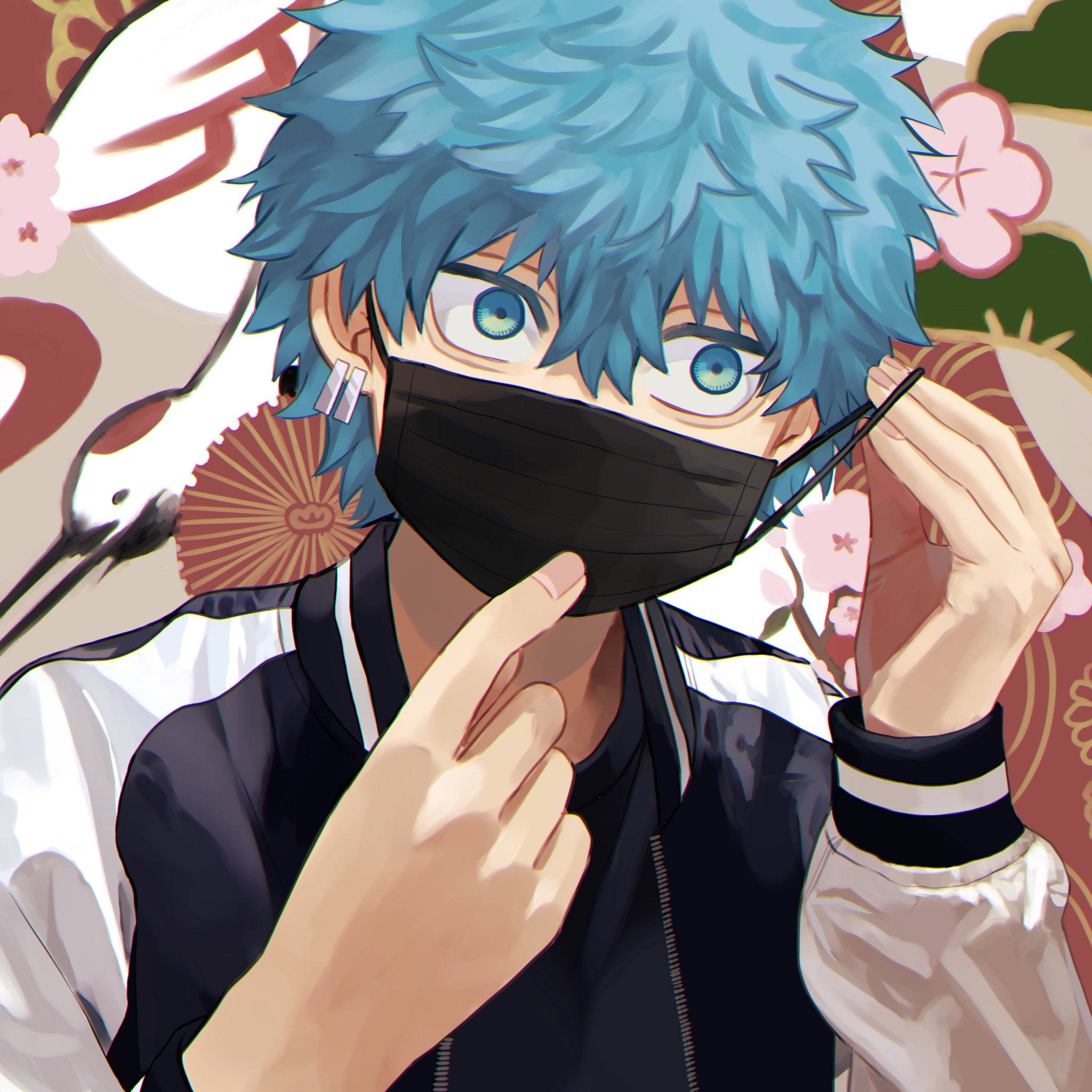 Angry Tokyo Revengers, black face mask, blue-haired anime boy, Full HD Desktop Wallpaper