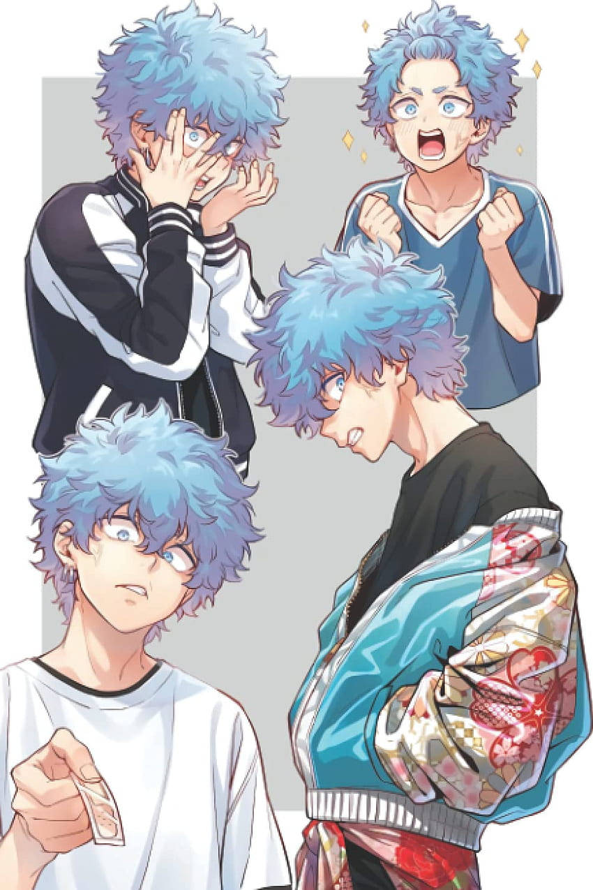 Angry Tokyo Revengers, blue-haired boy, anime-style portraits, SD Phone Wallpaper