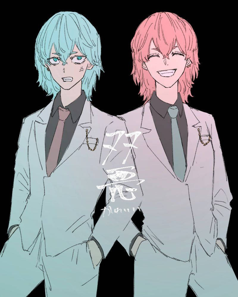 Angry Tokyo Revengers, white suits, blue hair, SD Phone Wallpaper