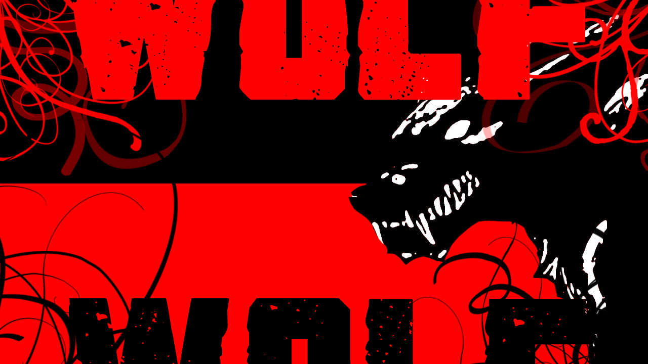 Angry Wolf, white, red and black background, HD Desktop Wallpaper