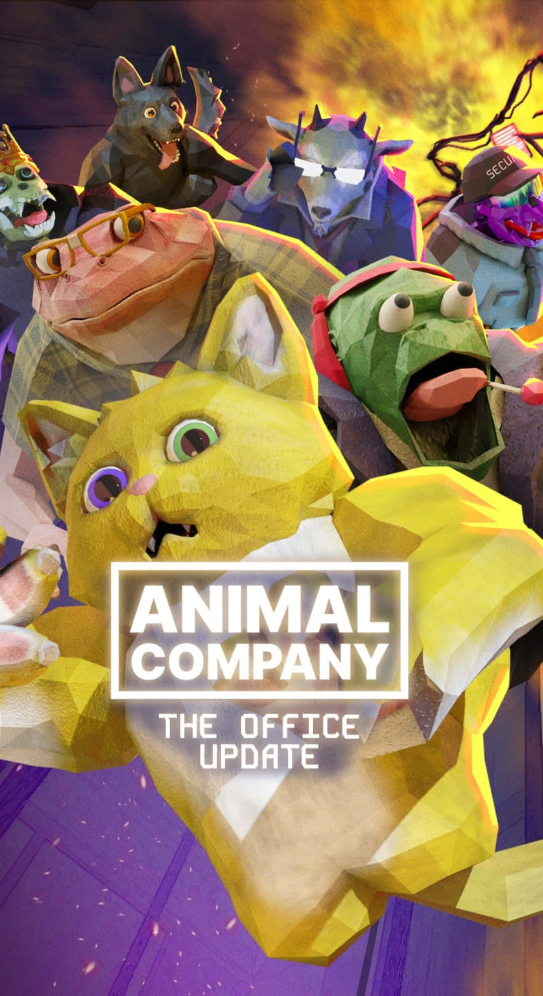 Animal Company, low poly, cartoon animals, Full HD Phone Wallpaper