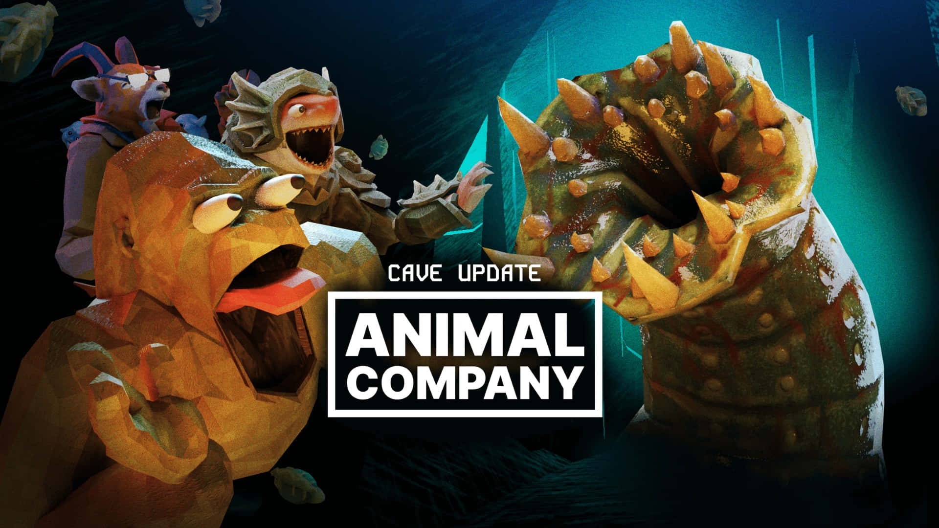 Animal Company, cave, low poly, Full HD Desktop Wallpaper