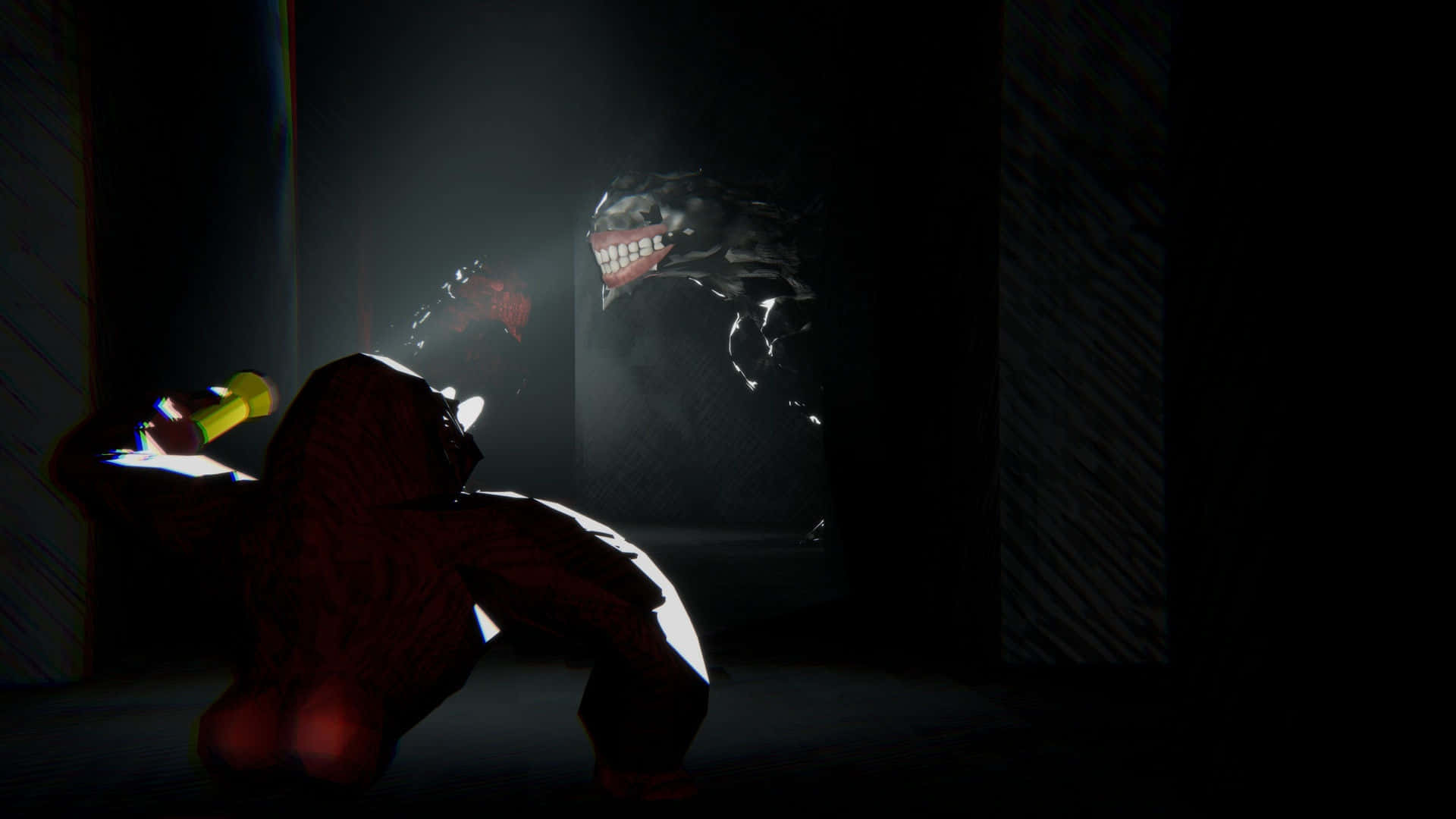 Animal Company, red striped suit, flashlight, Full HD Desktop Wallpaper