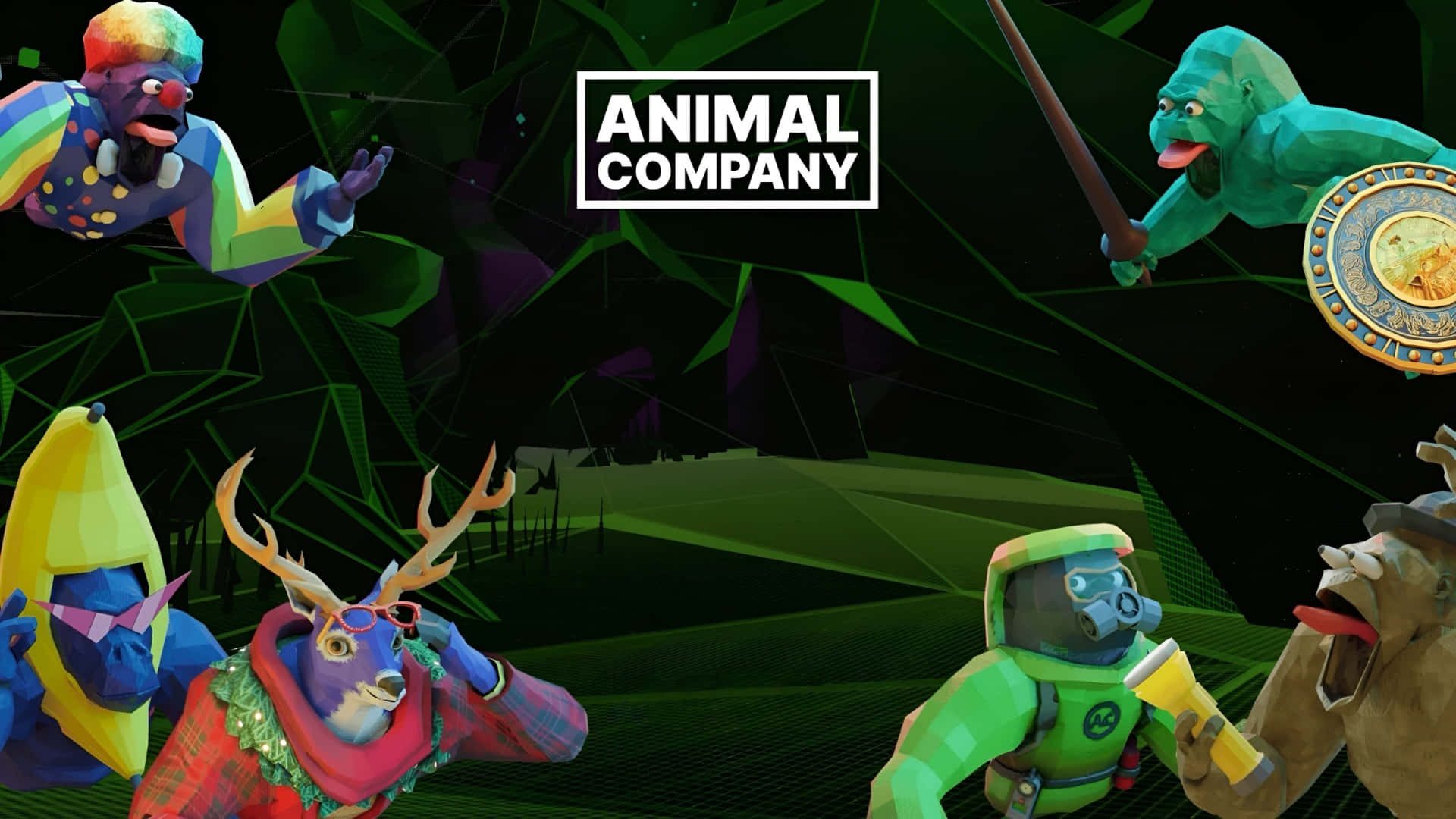Animal Company, low poly, colorful costumes, Full HD Desktop Wallpaper