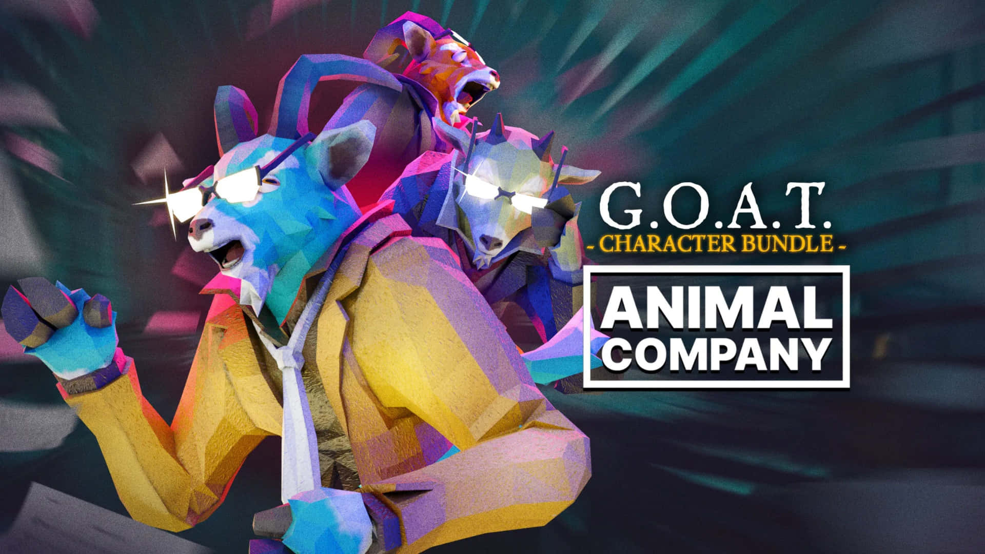 Animal Company, goat character, low-poly, Full HD Desktop Wallpaper