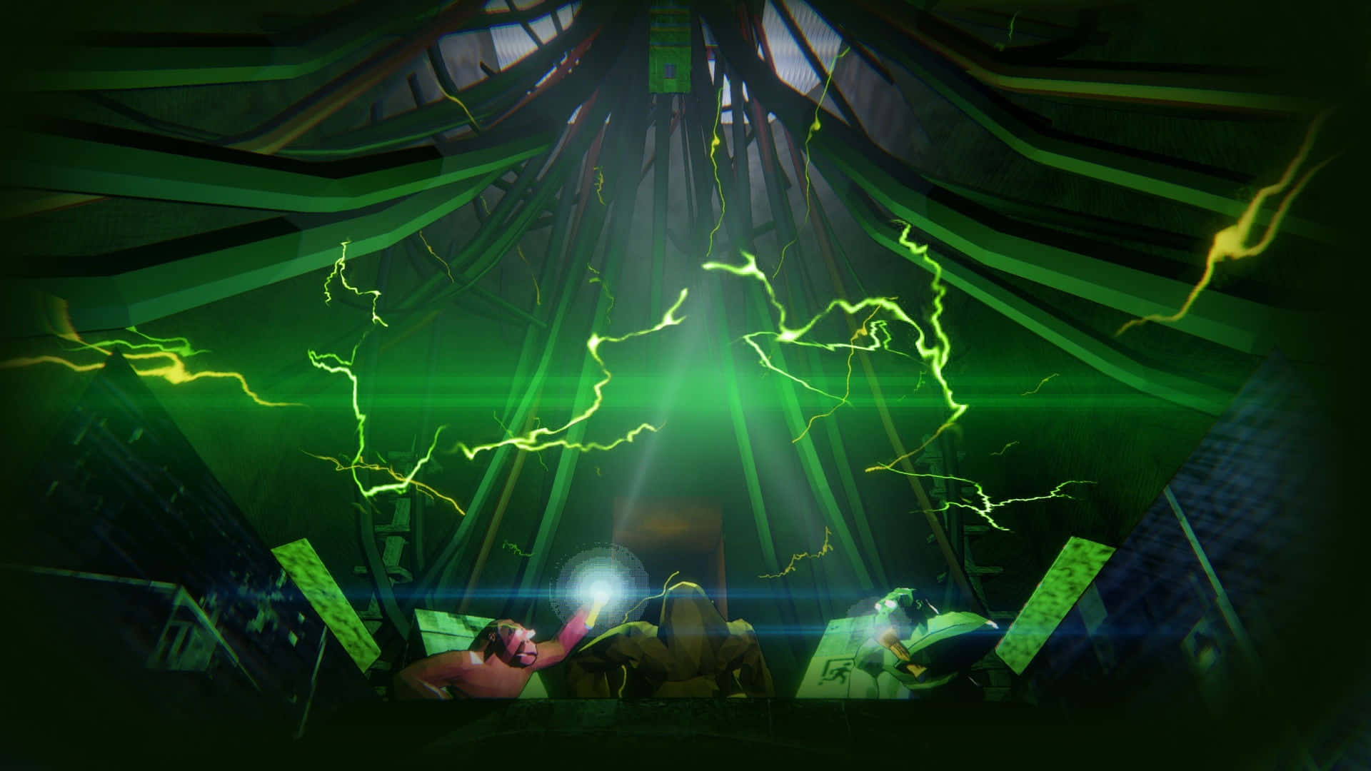 Animal Company, neon green lightning, glowing orb, Full HD Desktop Wallpaper
