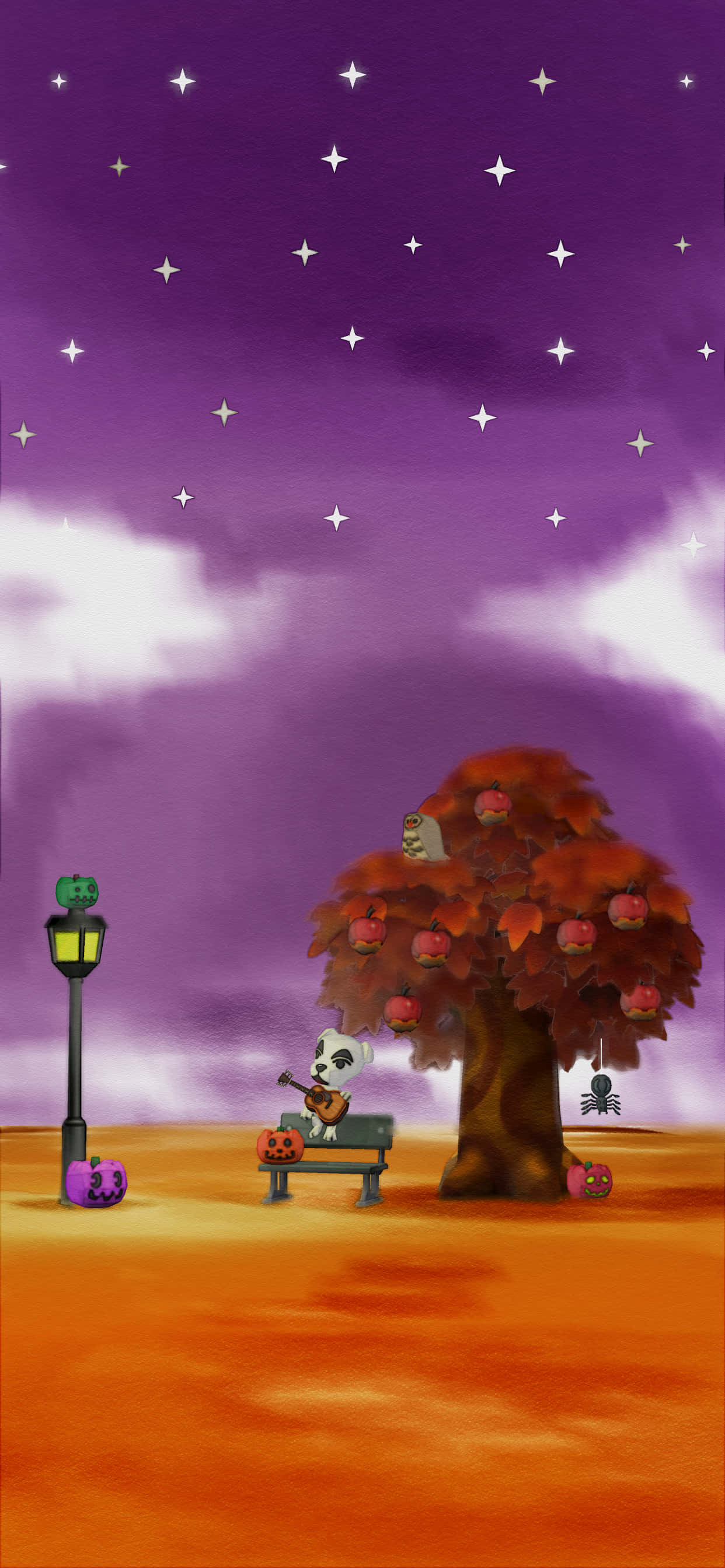 Animal Crossing Winter, skeleton, guitar, 2K Phone Wallpaper