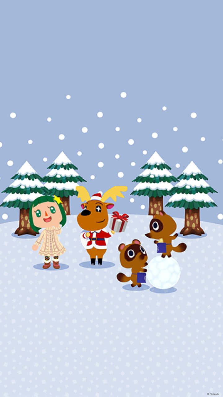 Animal Crossing, Winter, blue, HD Phone Wallpaper
