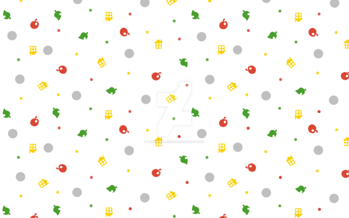 Animal Crossing, red apples, green leaves, SD Desktop Wallpaper