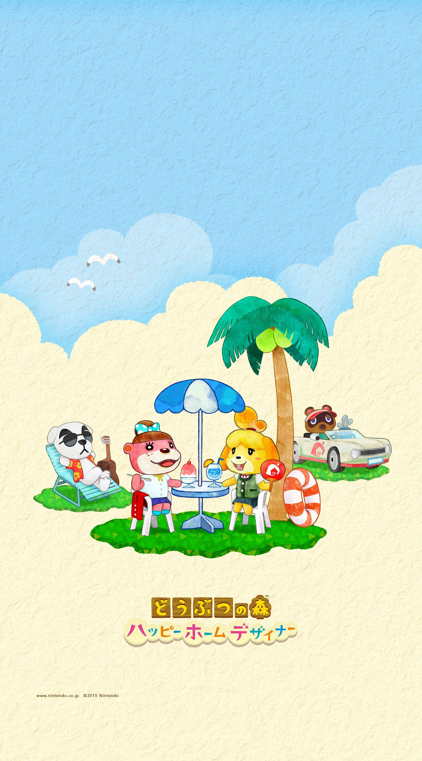 Animal Crossing, cute animal characters, sunny beach, 2K Phone Wallpaper
