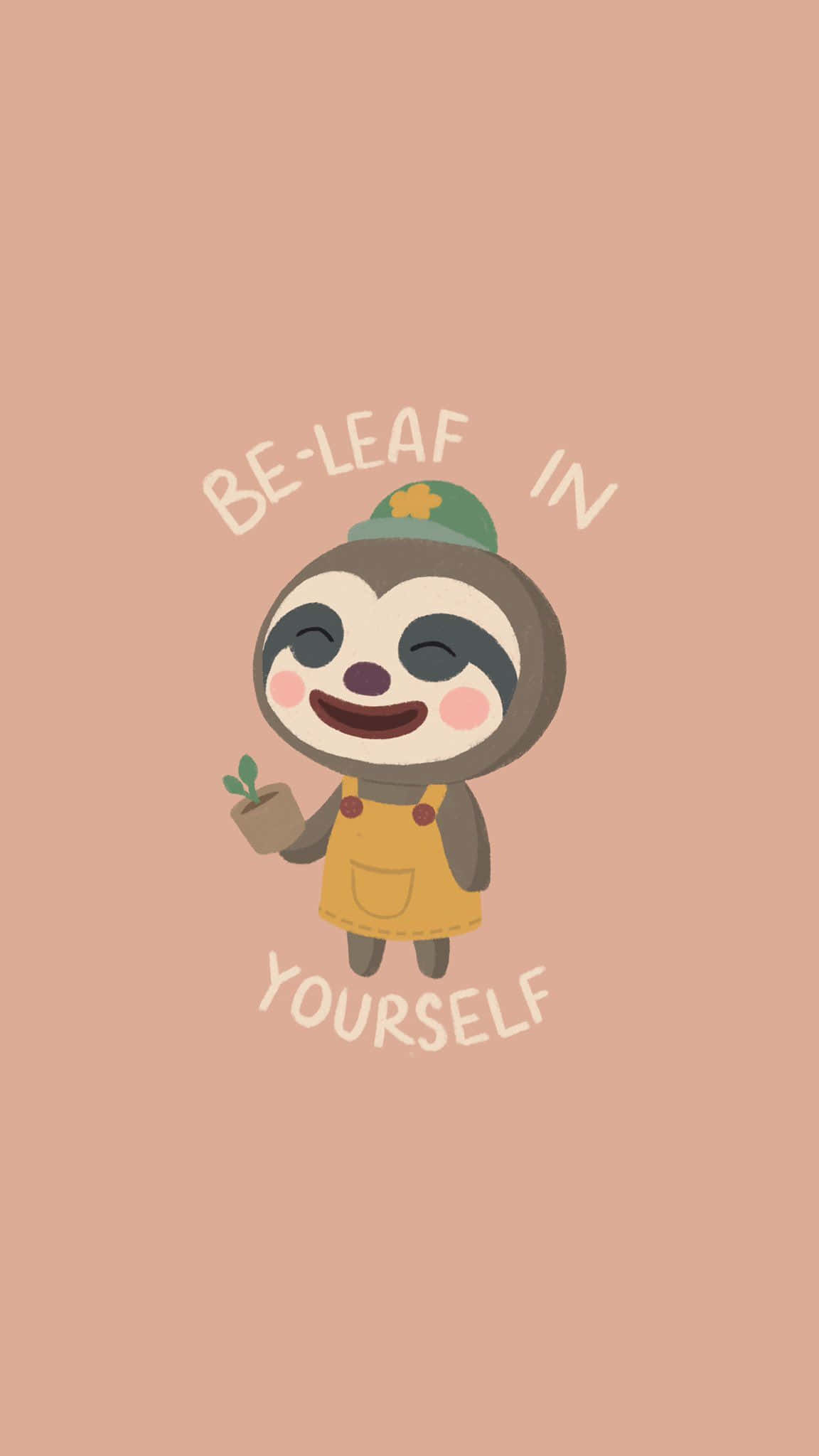 sloth, yellow overalls, green hat, Full HD Phone Wallpaper